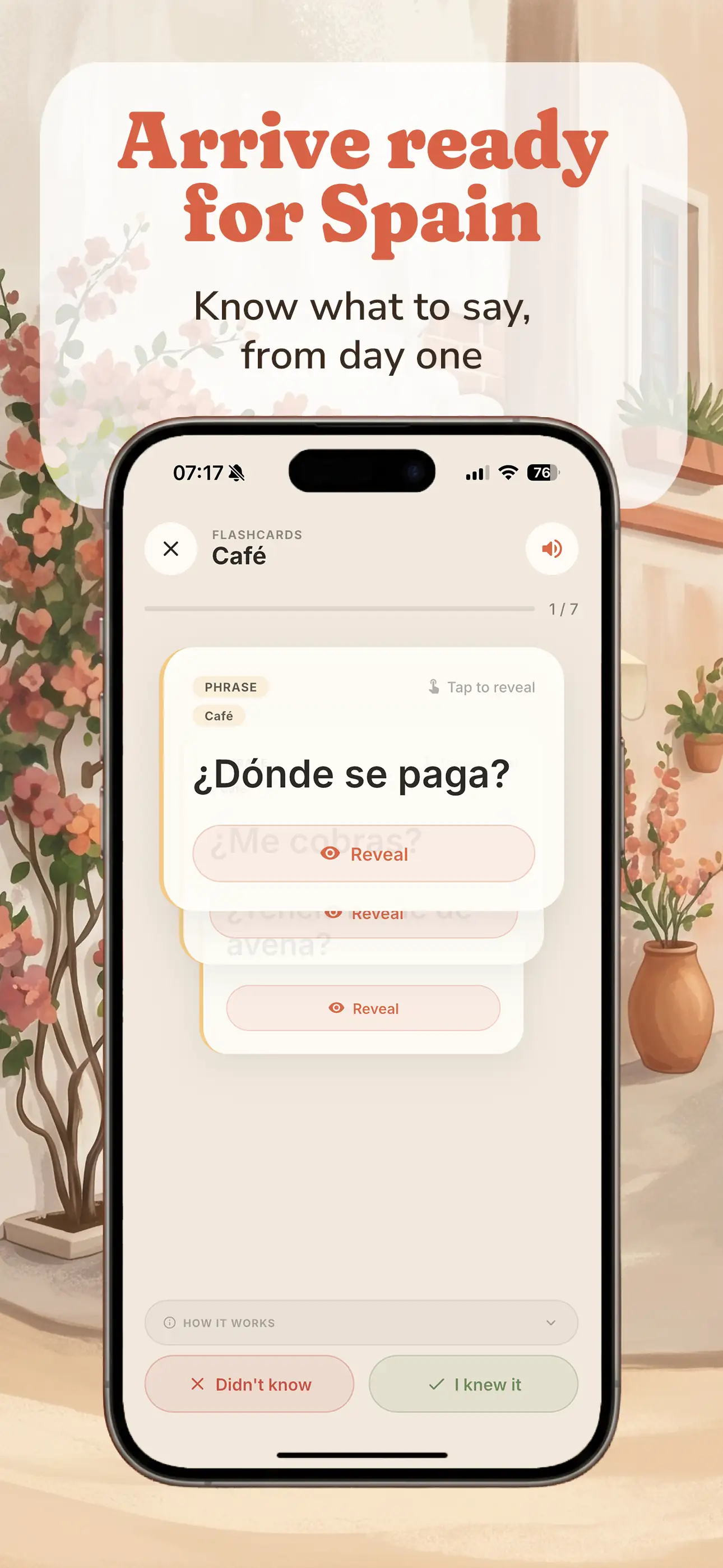 Hola Calle app screen 02 - learn Spanish through real phrases