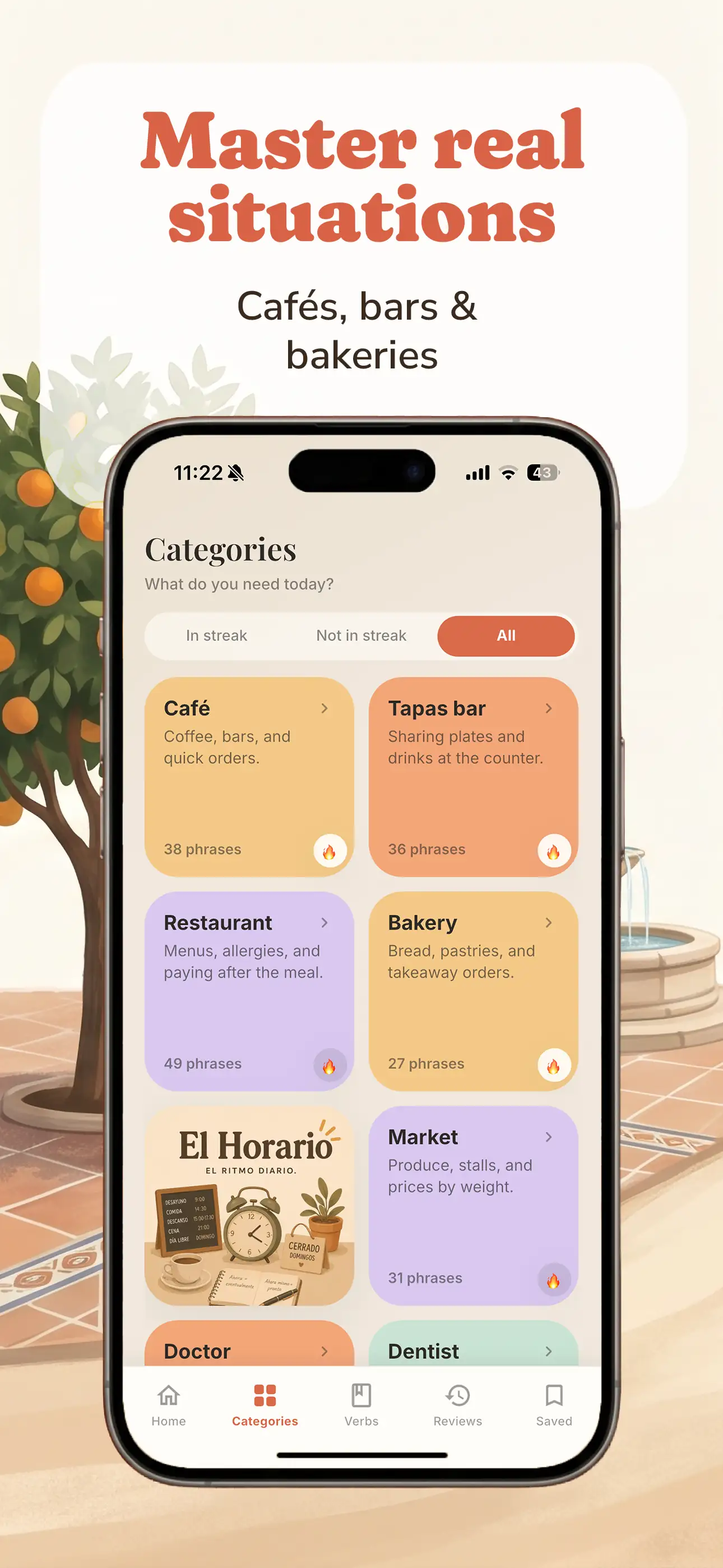 Hola Calle app screen 03 - learn Spanish through real phrases