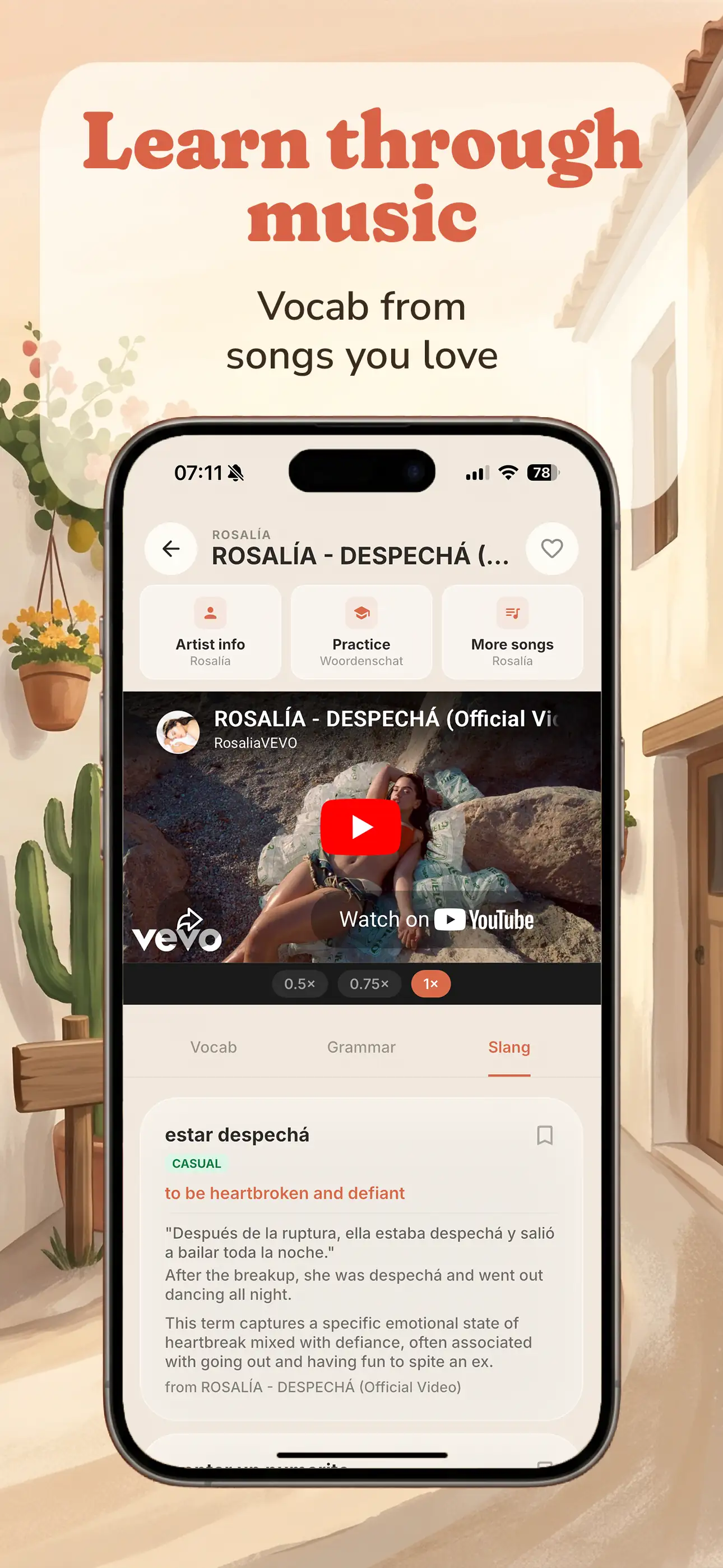 Hola Calle app screen 05 - learn Spanish through real phrases