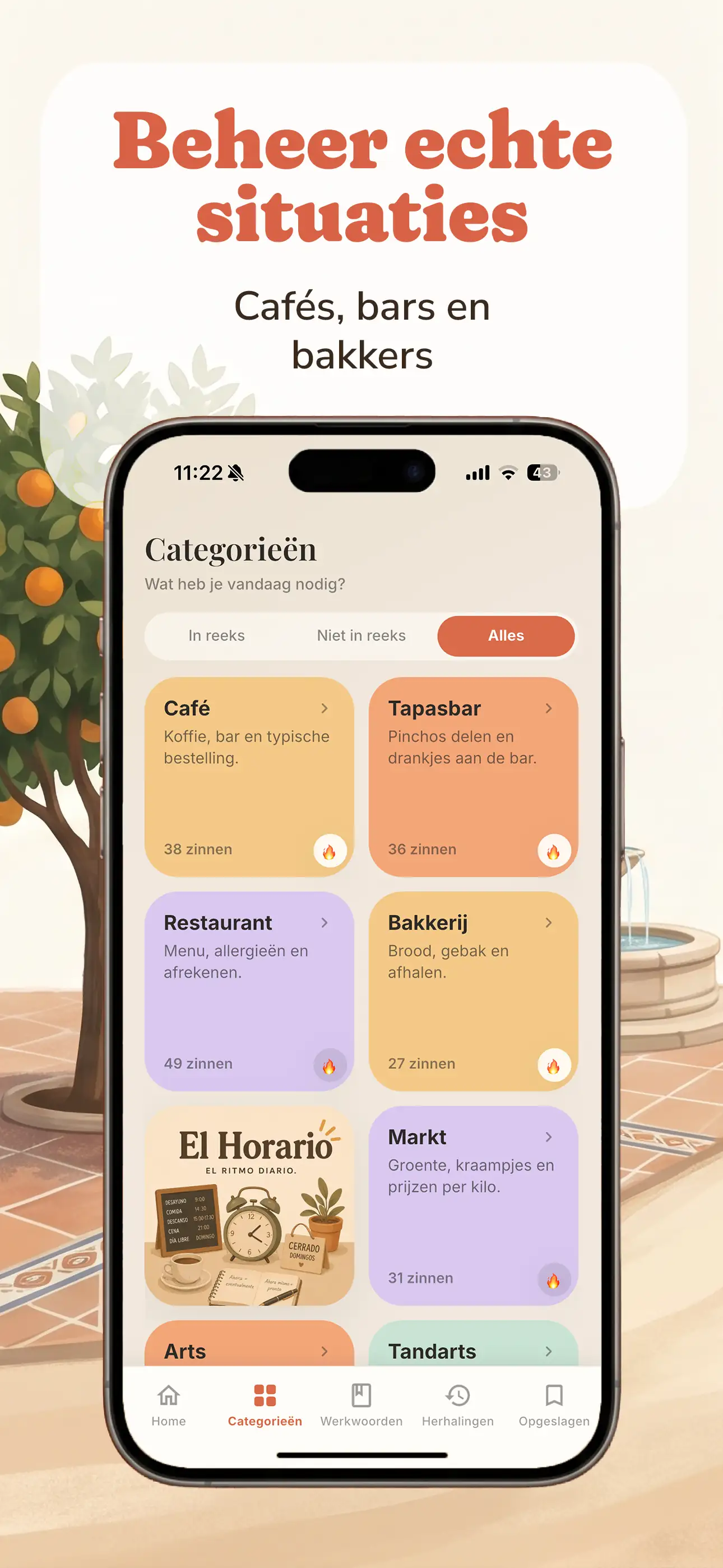 Hola Calle app-scherm 03 - Spaans leren met echte zinnen