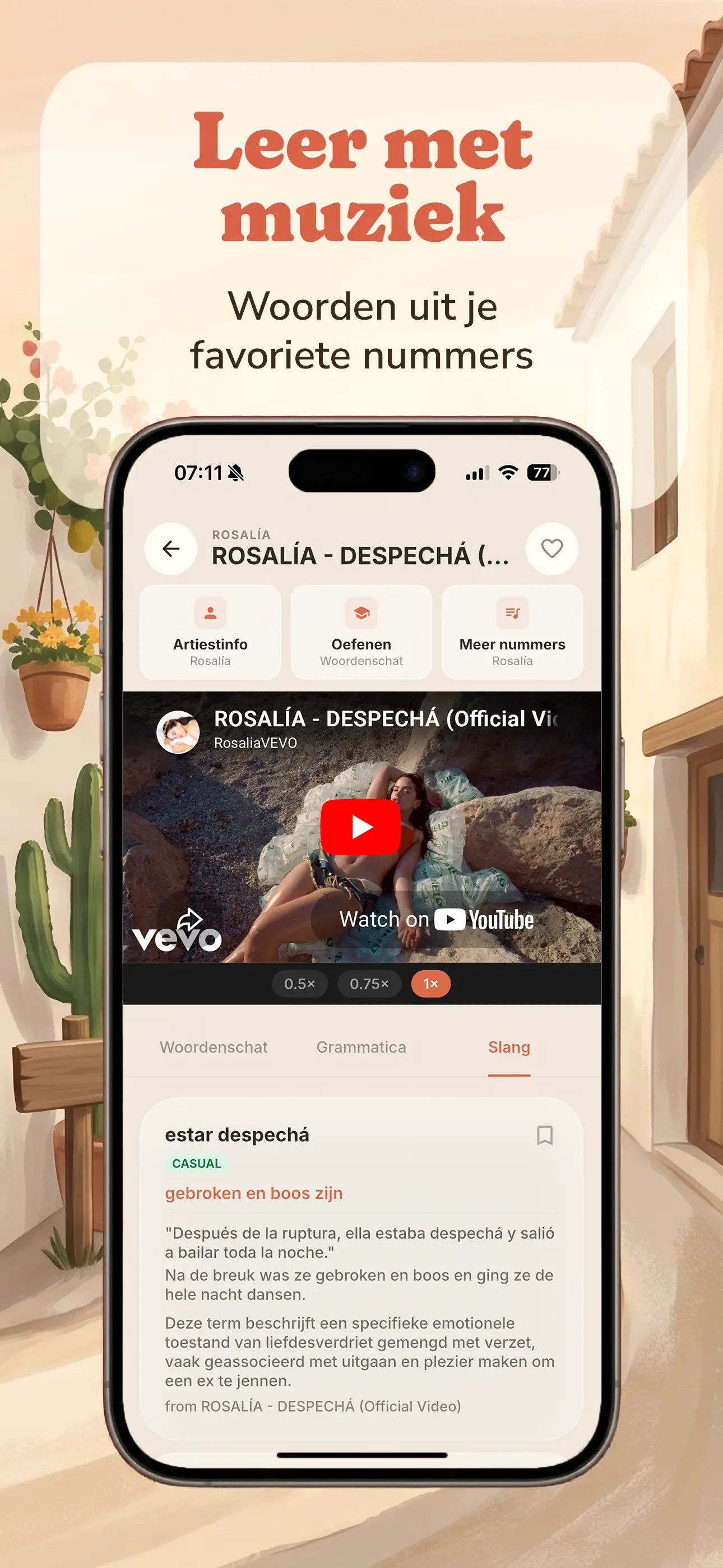 Hola Calle app-scherm 05 - Spaans leren met echte zinnen